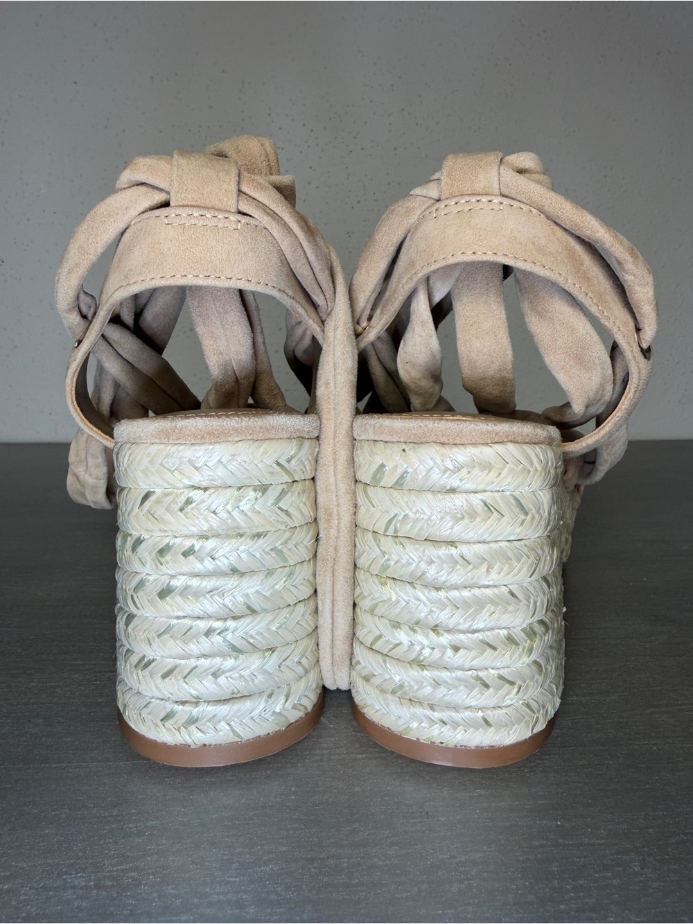 Vince Camuto Roreka Lace Up Espadrille Sandal Wedge Tortilla Suede Sz 8M RP$215 - Picture 8 of 8